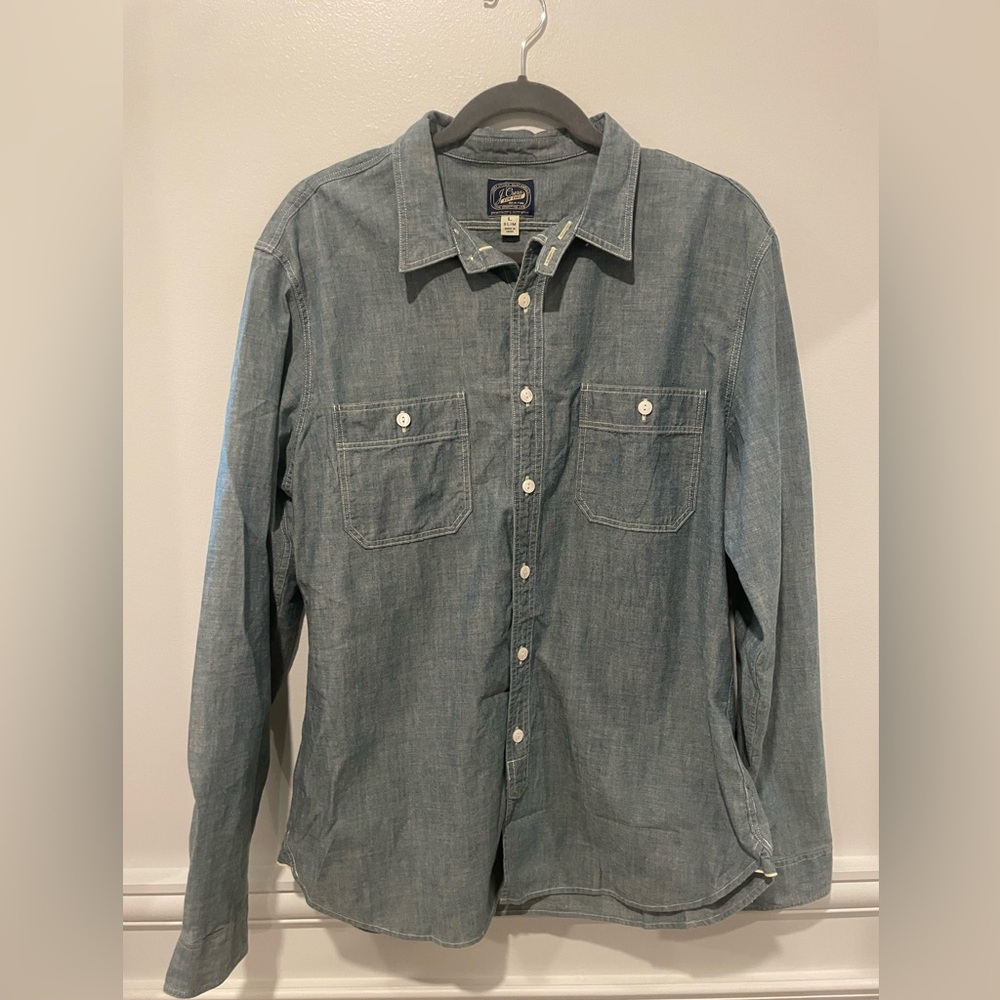 J Crew Chambray Slim Button Down
